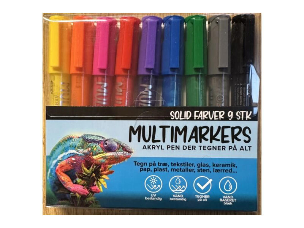 9 stk. Stentusser i klassiske farver