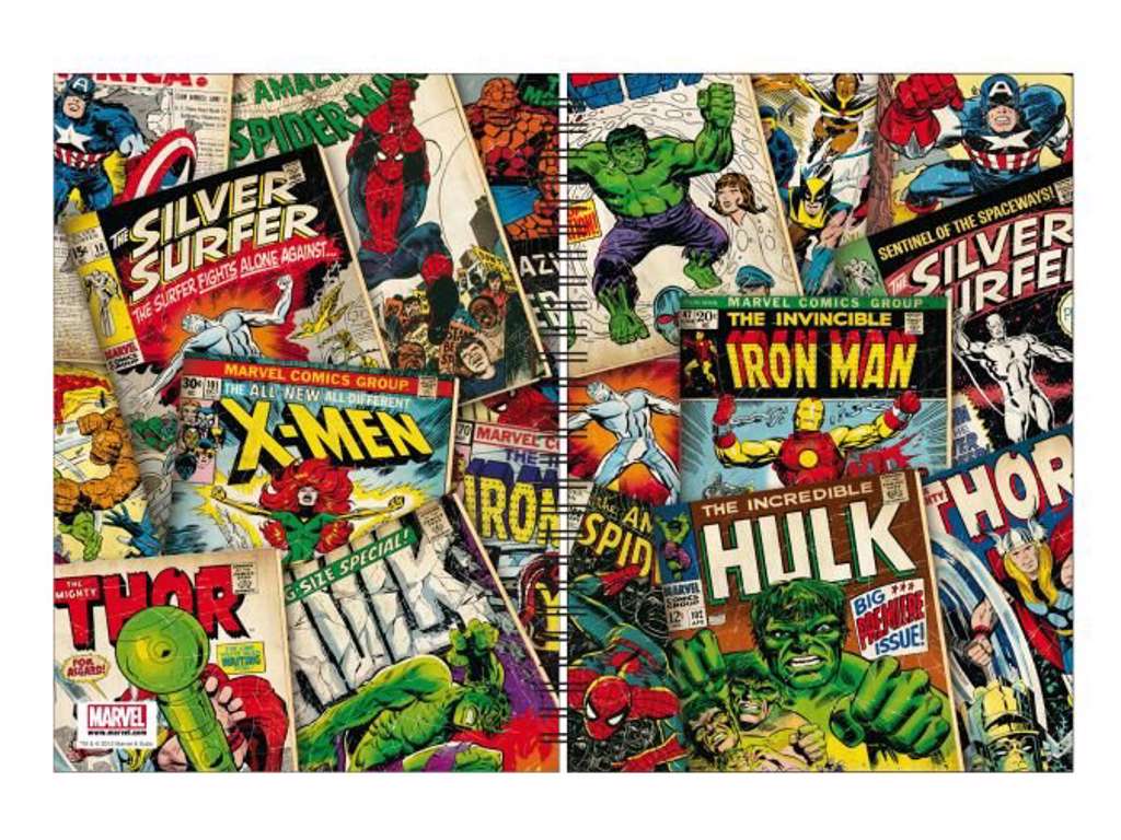 Marvel Comics A4 mappe med ternet papir