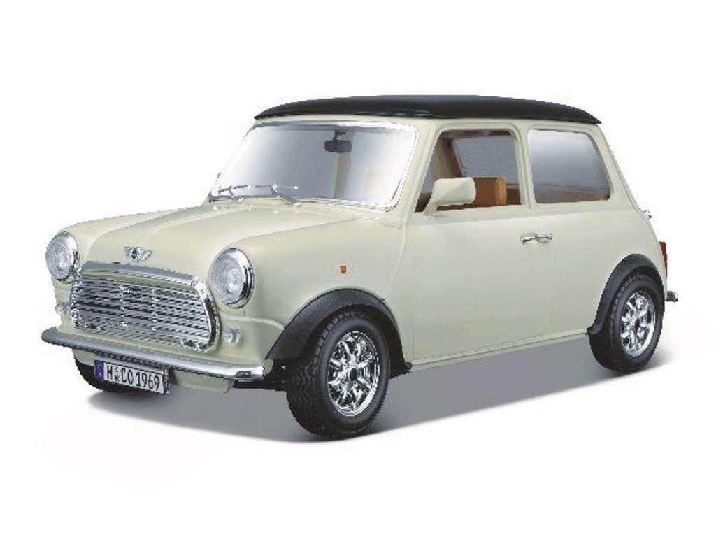 1969 Mini Cooper skala 1/18 fra Burago - Beige