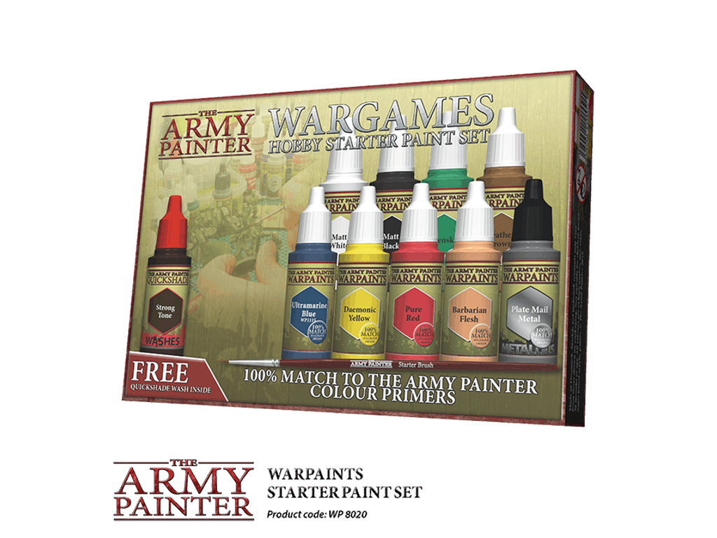 Warpaints Starter Paint Set - Malesæt fra The Army Painter (10 malinger + 1 pensel)