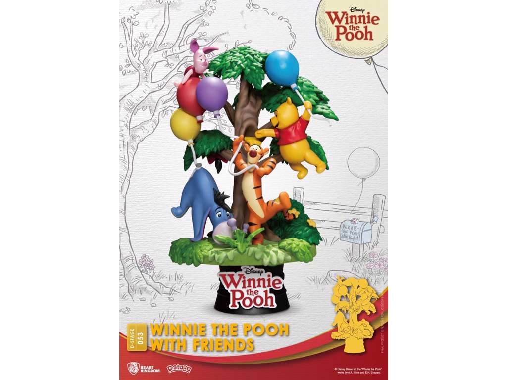 Disney D-Stage diorama med Winnie The Pooh With Friends på 16 cm