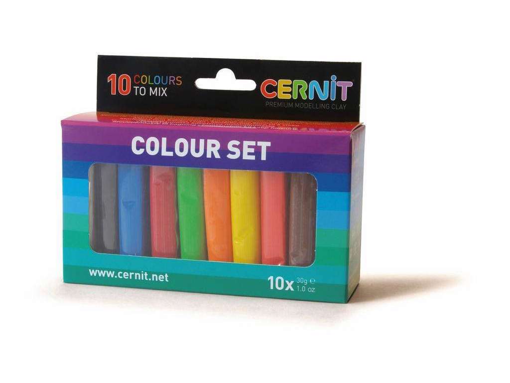 Cernit sæt med 10 farver