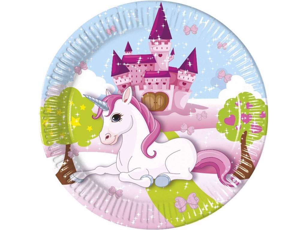 Enhjørning Paptallerkner - 22 cm