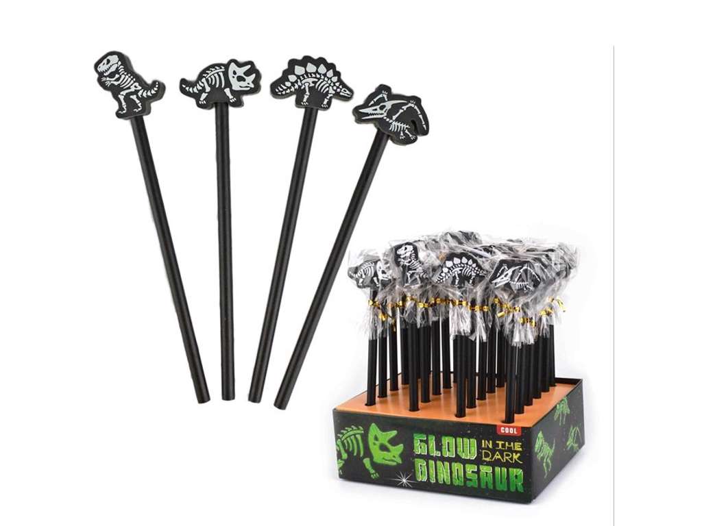 Blyant med selvlysende dinosaur fossil viskelæder