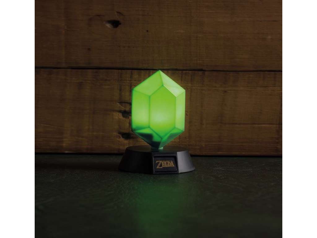 Legend of Zelda 3D lampe med Green Rupee på 10 cm