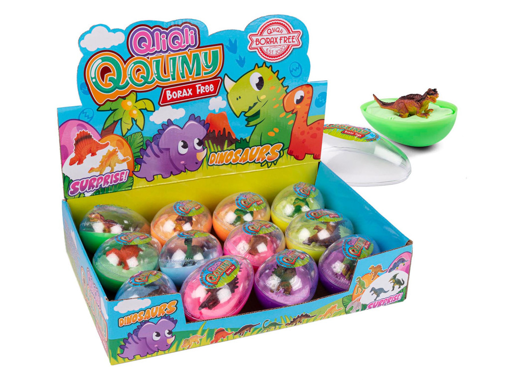 1 stk. Slime med dinosaur i æg