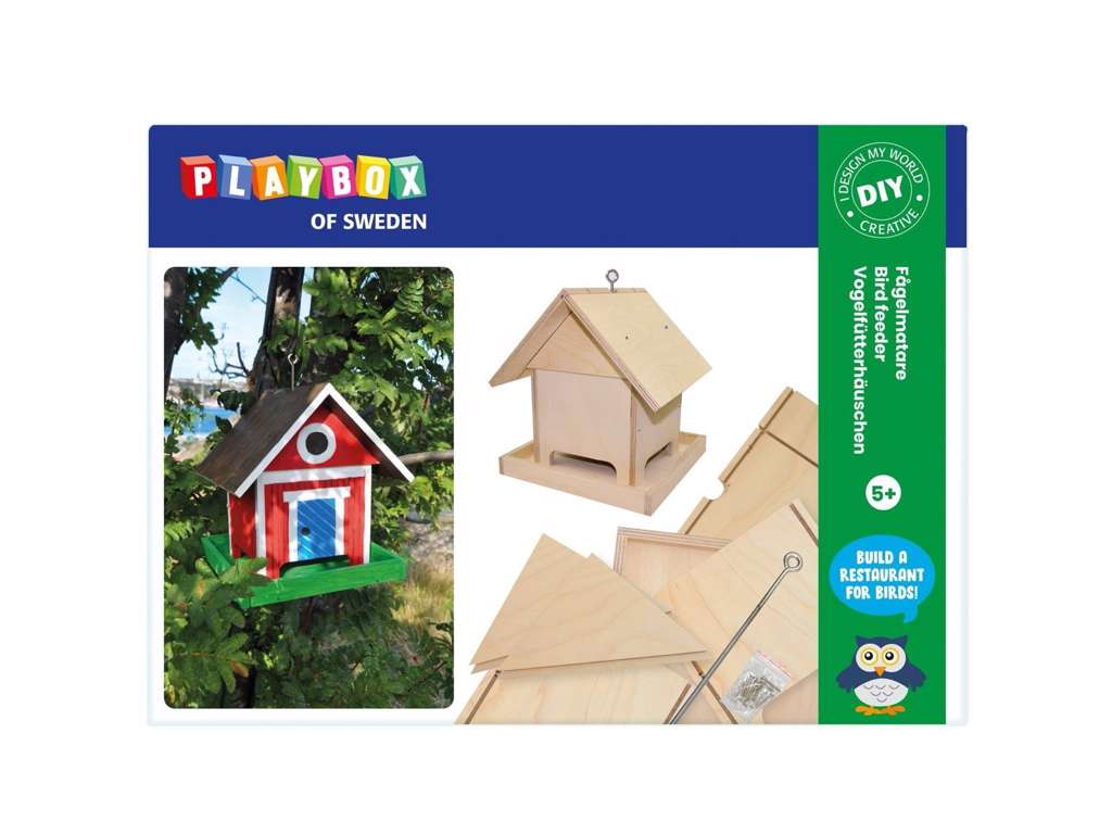 Lav dit eget fuglefoderhus i træ fra Playbox