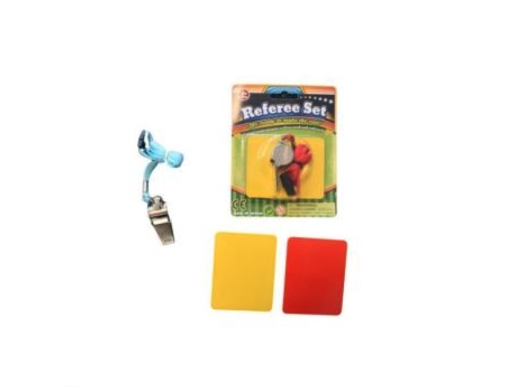 Dommerfløjte, rødt & gult kort