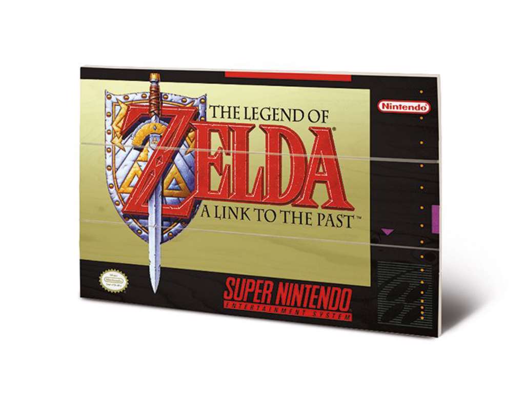 Super Nintendo "The Legend Of Zelda" træ plade "plakat" 20x30 cm