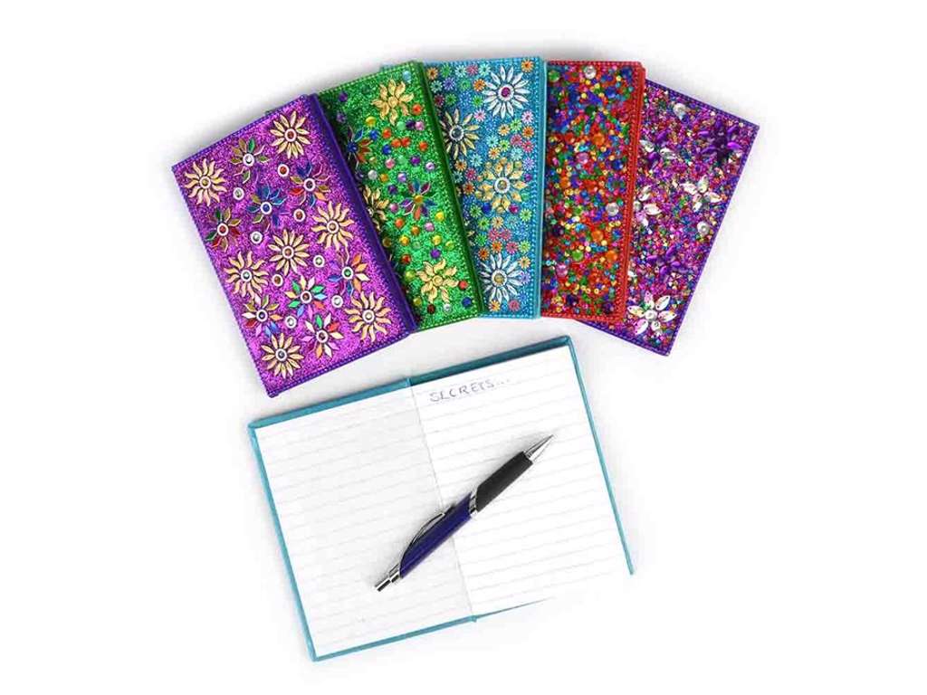 Lille notesbog med glitter