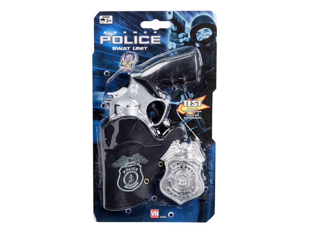 Politi pistol med skilt og skede fra Gonher