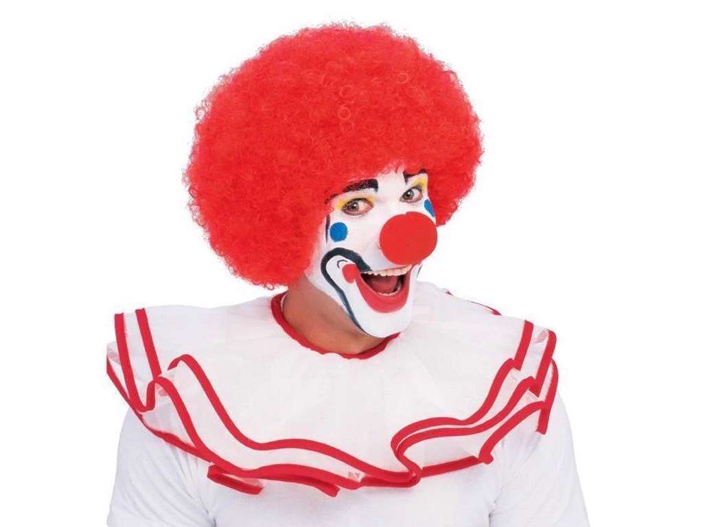 Rød klovneparyk til voksne fra Rubies