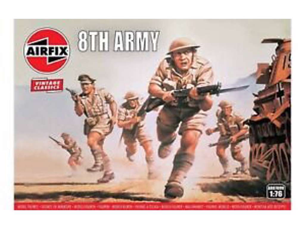 WWII British 8Th Army 1:72 vintage classics figurer fra Airfix