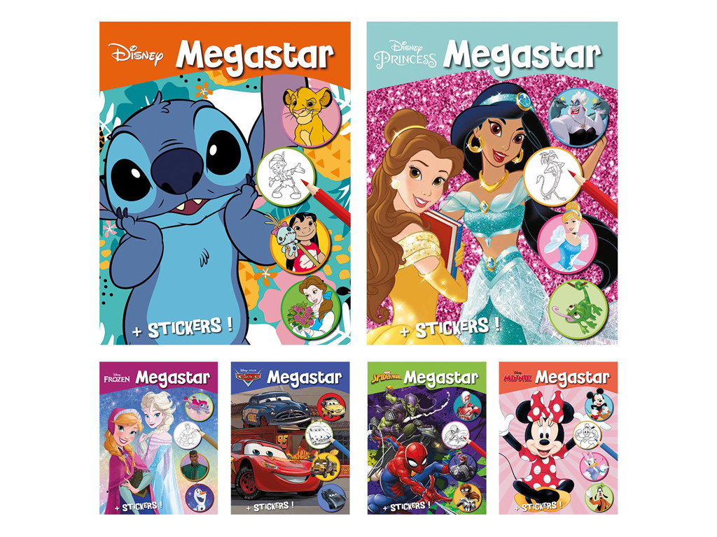 Disney Megastar malebog + stickers - Stitch