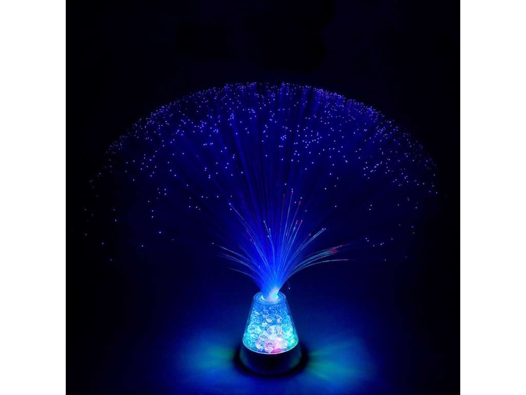 Fibre optisk islampe i blå på 34 cm