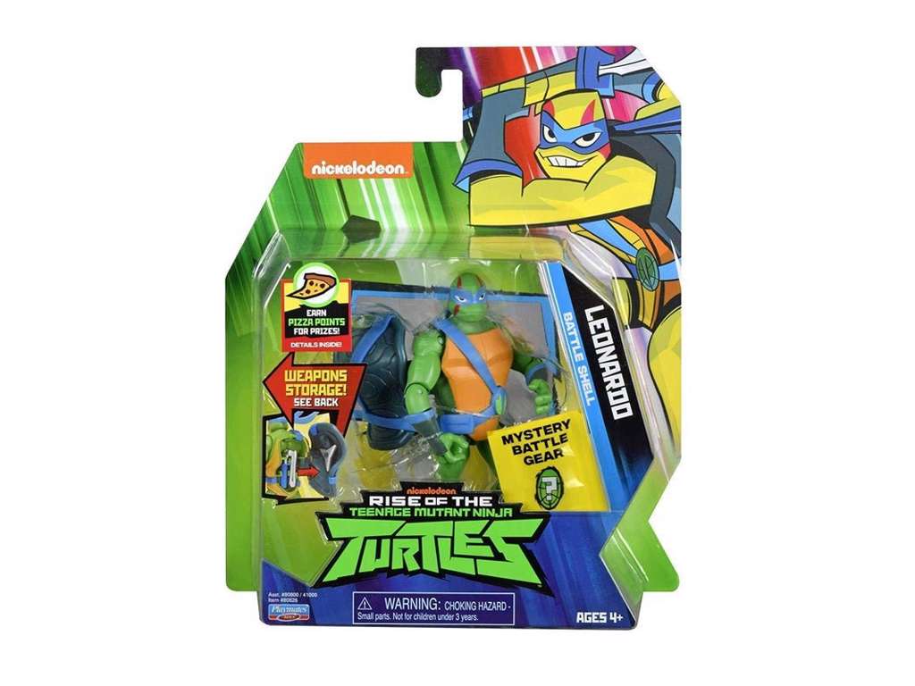 Leonardo Battle Shell fra Rise of the Teenage Mutant Ninja Turtles på 10 cm