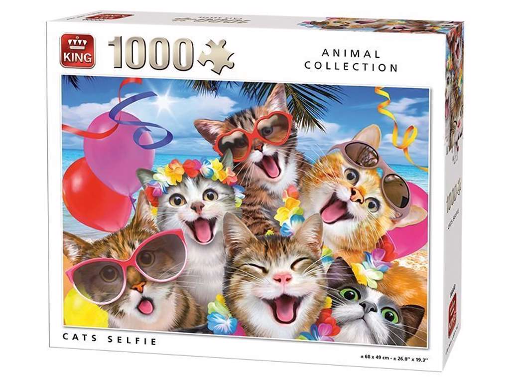 Katte selfie puslespil på 1000 brikker fra King