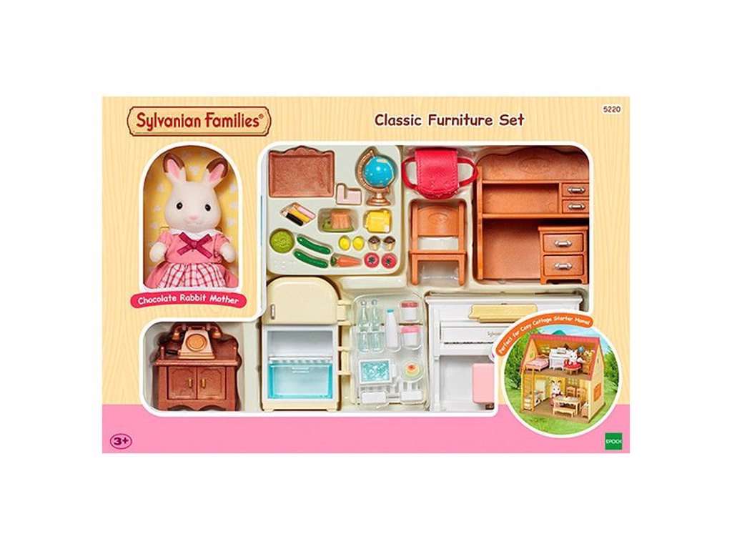 Startsæt med klassiske møbler til hyggehytten fra Sylvanian Familes – 5220