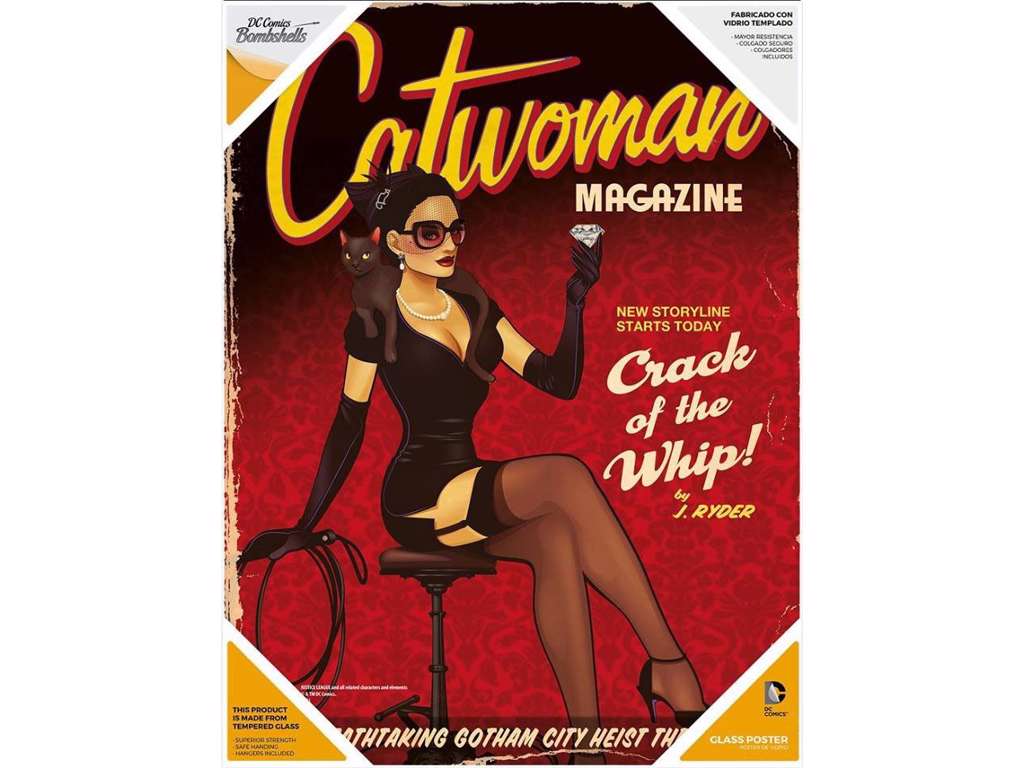 DC Comics Bombshells glas plakat Catwoman på 30 x 40 cm