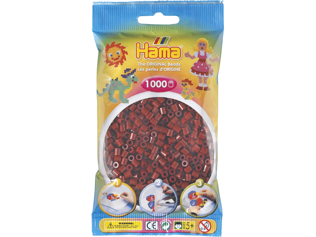 1000stk. Hama Midi mørkerød 207-30