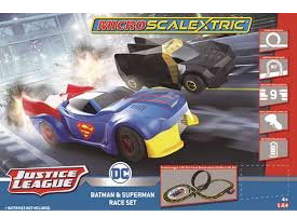 Micro Scalextric racerbane med Justice League