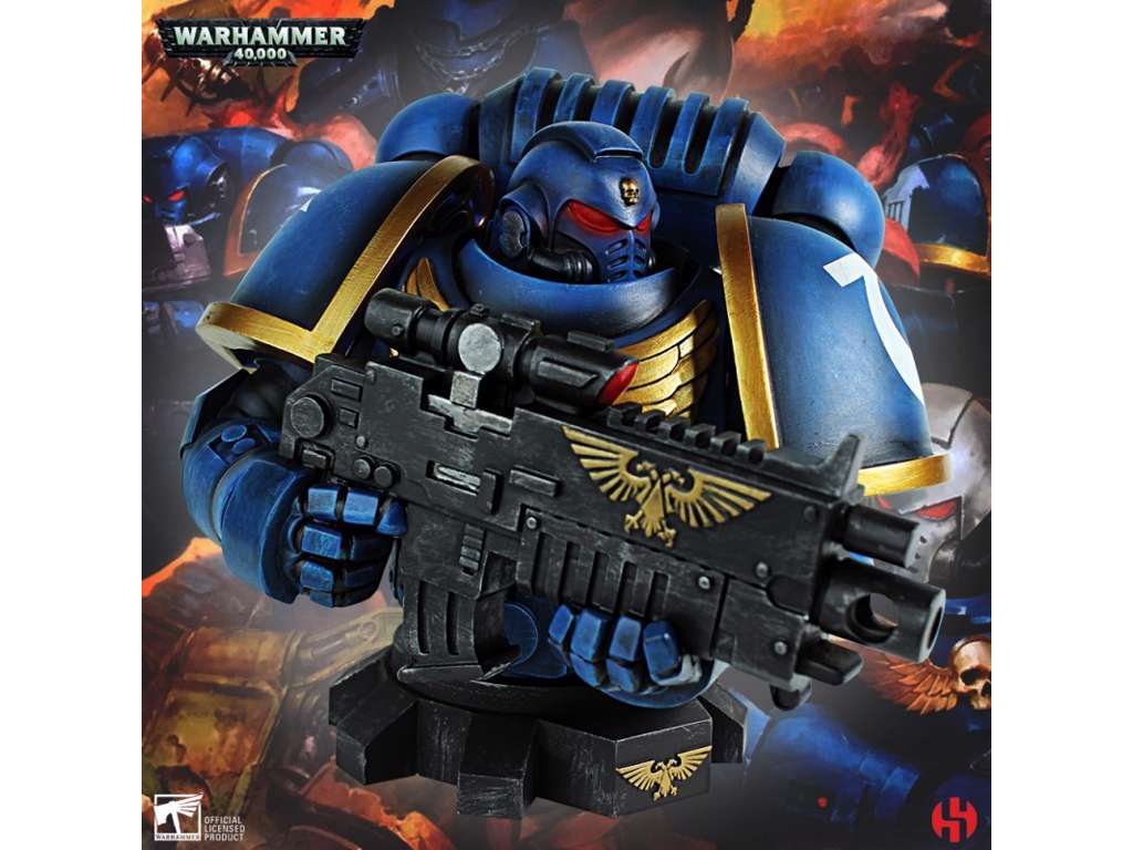 Warhammer 40000 buste af Ultra Marine Primaris på 16 cm