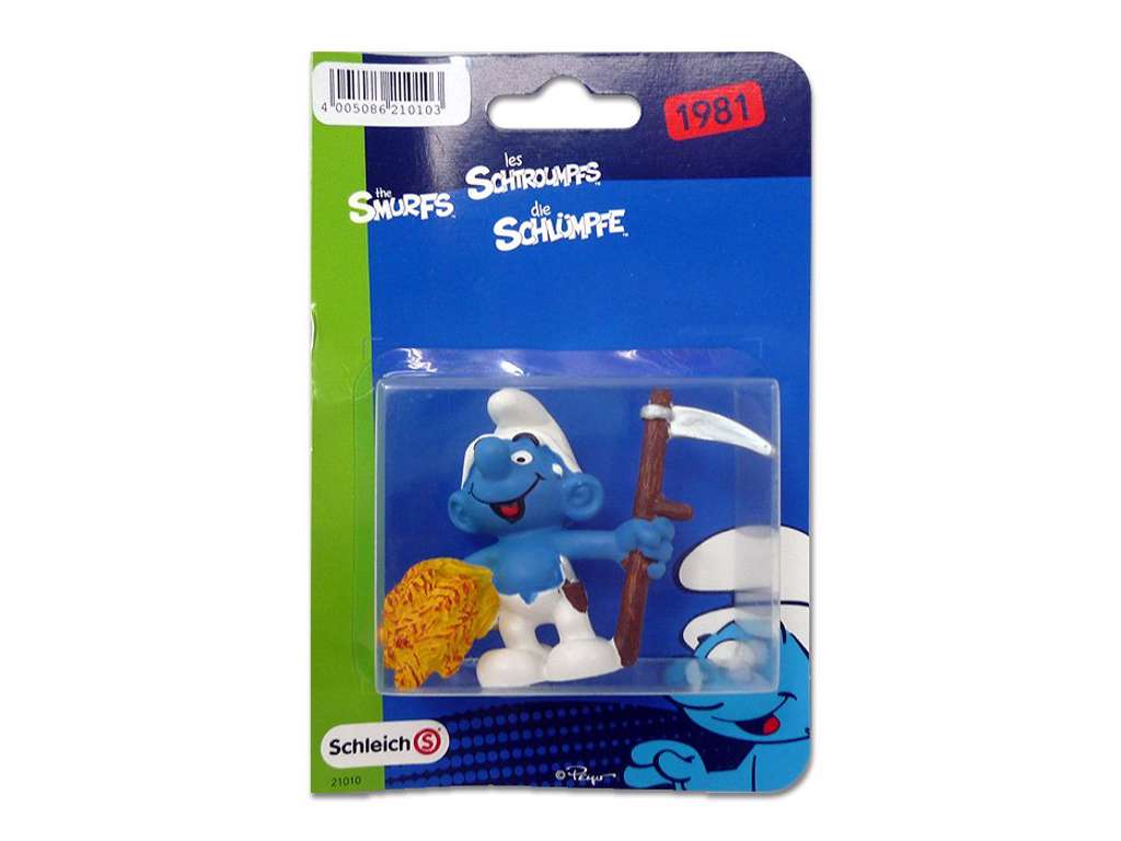 Klassisk 1981 Bonde Smølf fra Schleich