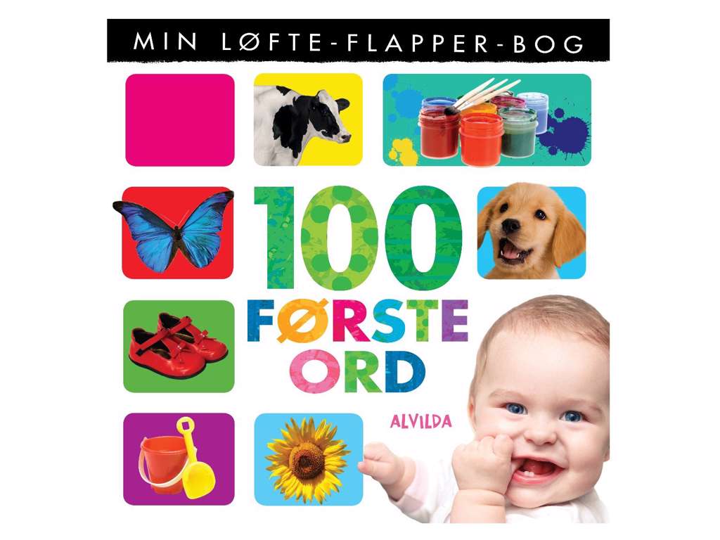 Min løfte-flapper-bog - 100 første ord - børnebog
