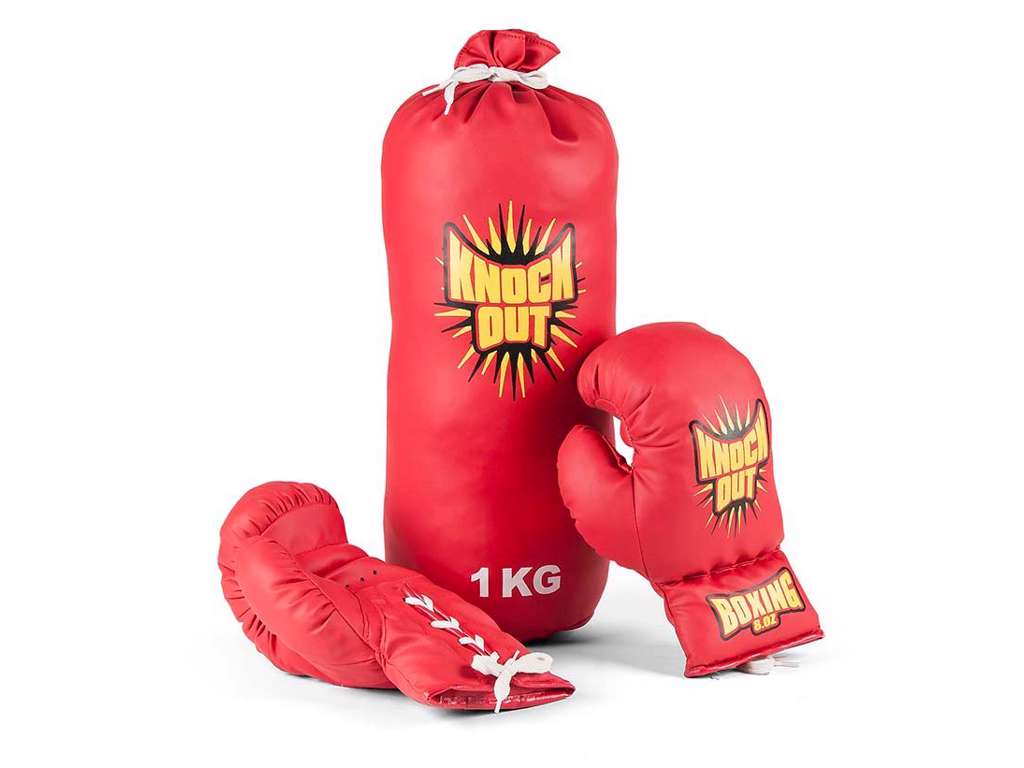 Boksesæt med sandsæk og handsker