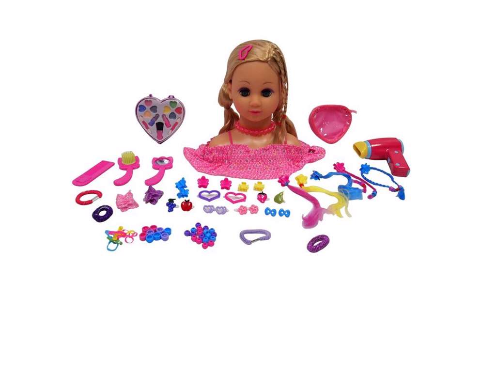 Sminke/frisørhoved med makeup - Blond