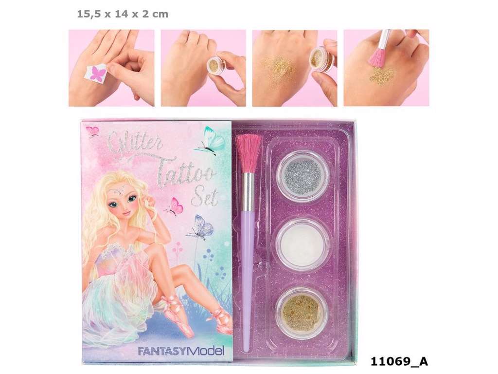 Fantasy glitter tattoo sæt - ballet