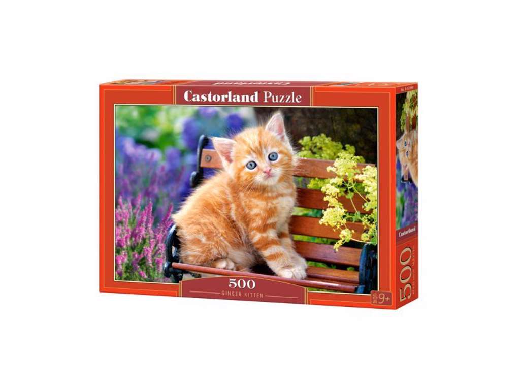 Rød killing på bænk puslespil med 500 brikker fra Castorland