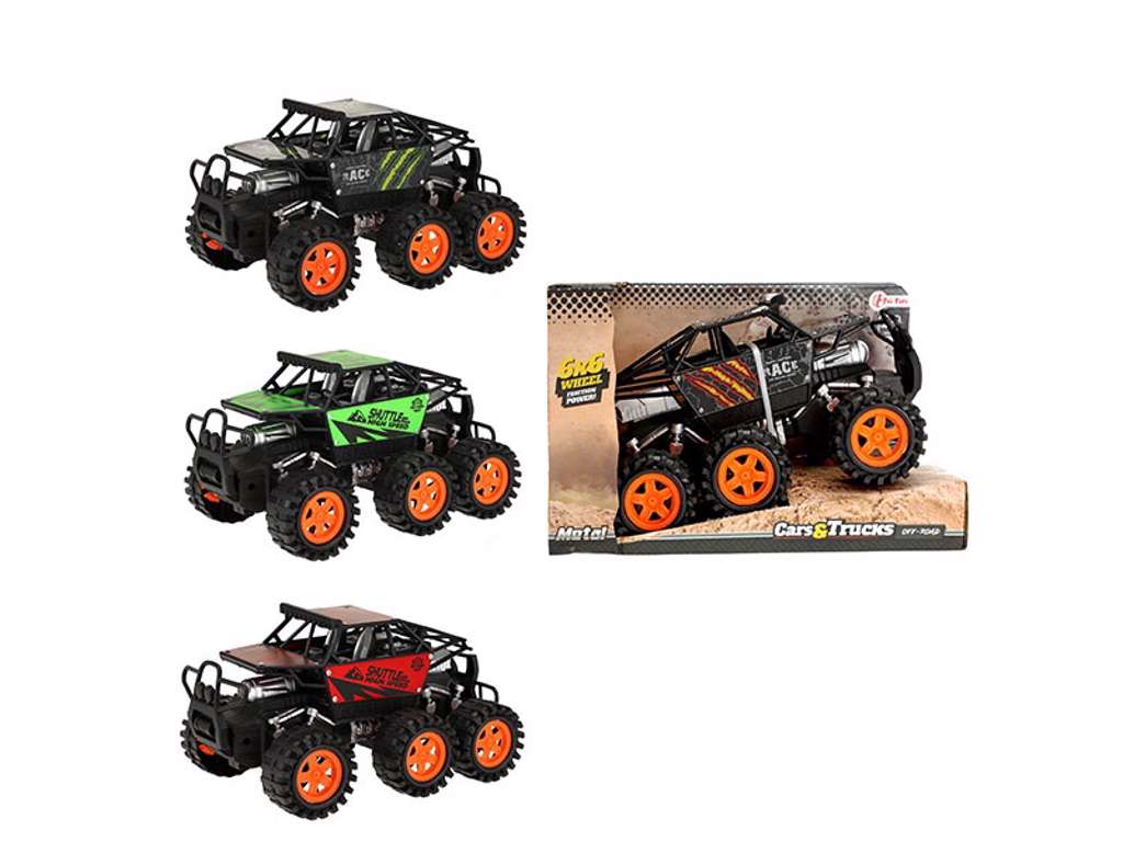 CARS&TRUCKS 6 hjulet monster truck med friktionsmotor 4 varianter