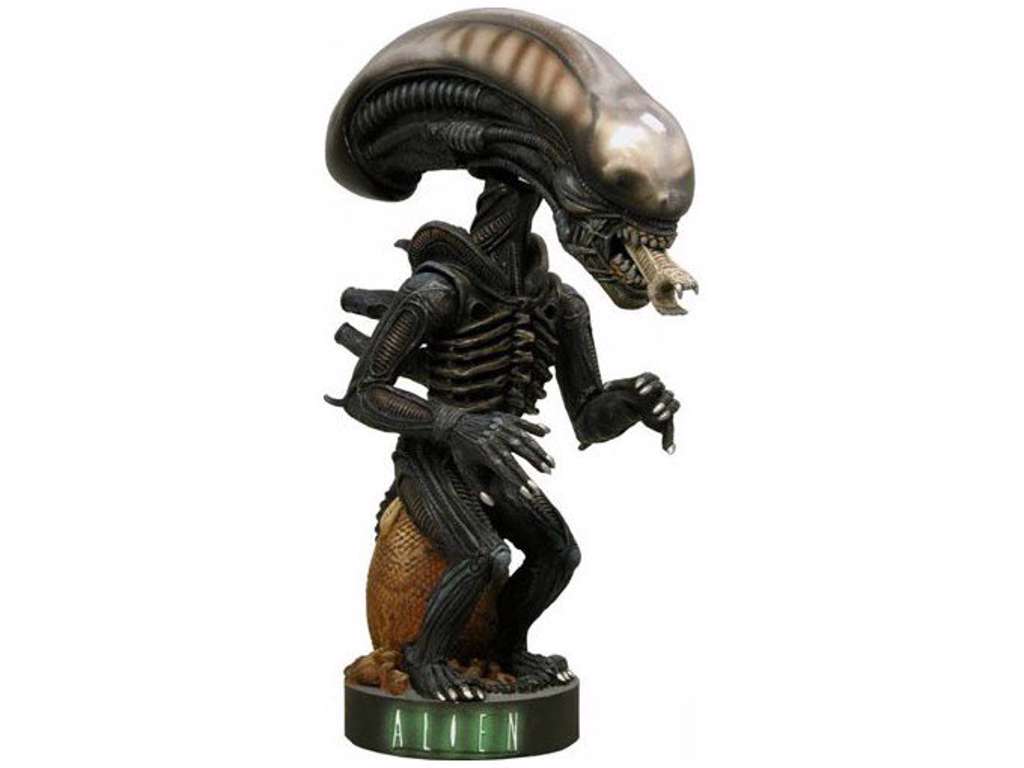 Alien Head Knocker Bobble-Head Alien Warrior på 18 cm