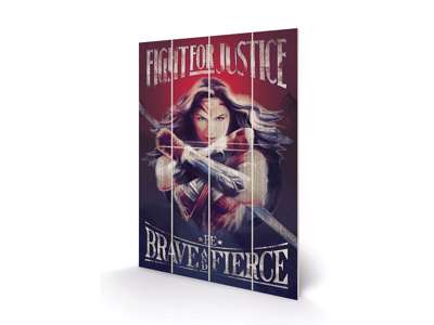 Wonder Woman "Fight For Justice" træ plade "plakat" 40x60cm