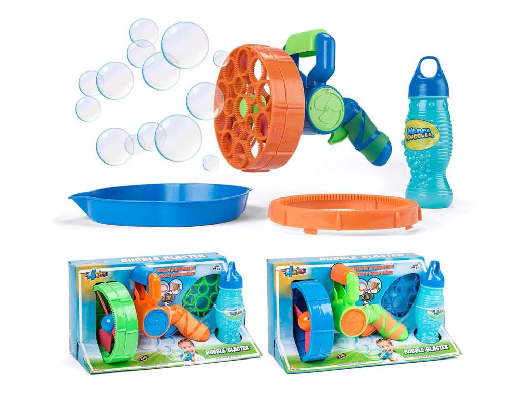 Mega sæbeboblepistol med sæbevand fra 4-Kids