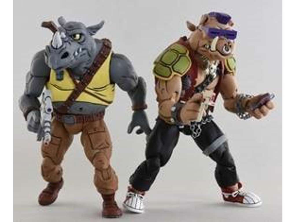 Teenage Mutant Ninja Turtles action figur 2-pak af Rocksteady & Bebop på 18 cm