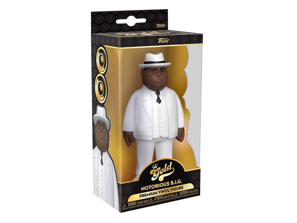 Notorious B.I.G. Vinyl Gold Figure Biggie Smalls White Suit 13 cm