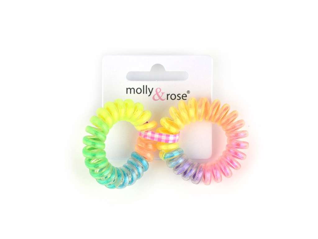Hårelastik spiral 2-pak - Regnbuefarvet