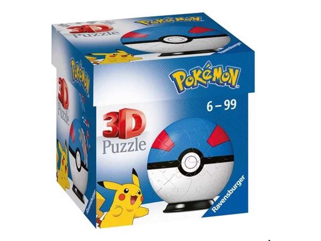 Pokémon 3D Pokeball puslespil på 55 brikker fra Ravensburger
