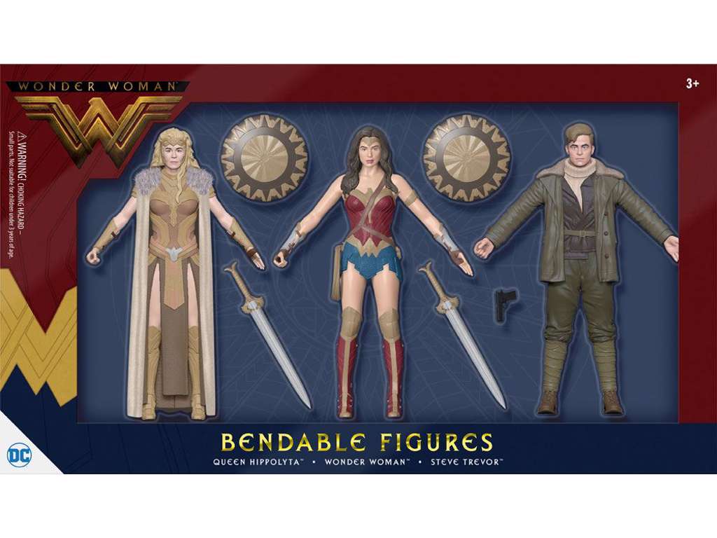 Wonder Woman 3-pak bøjelige figurer på 14 cm