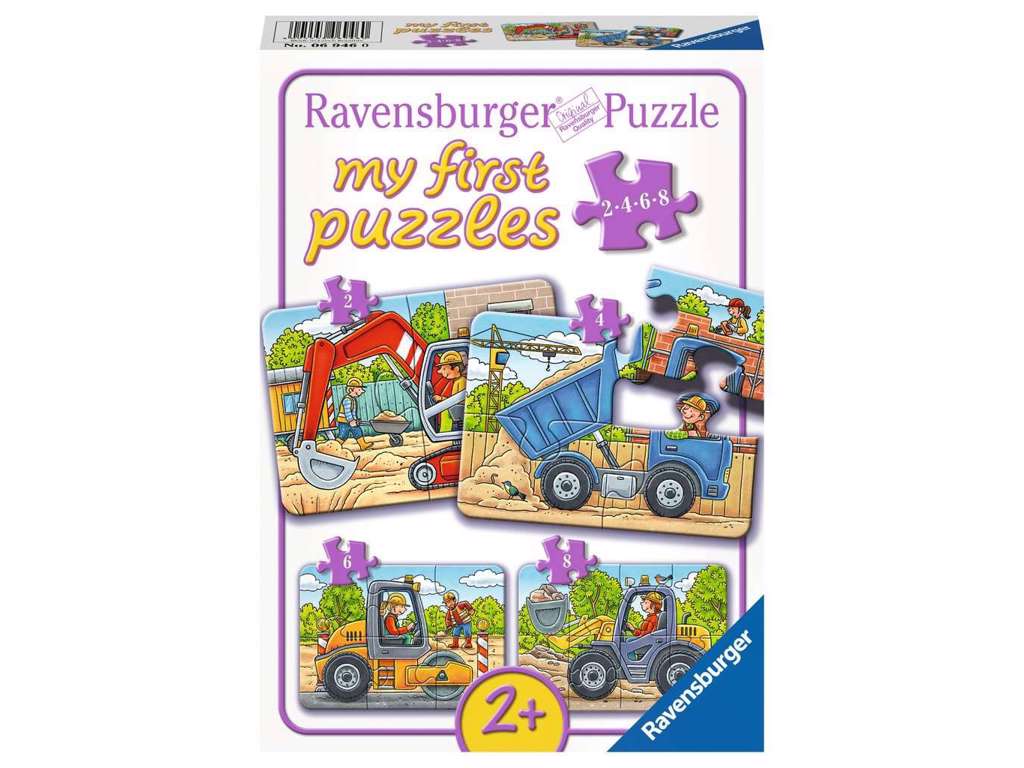 Mine første køretøjer puslespil med 2/4/6/8 brikker fra Ravensburger