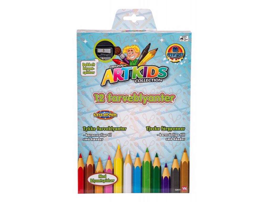 12 tykke farveblyanter fra Artkids