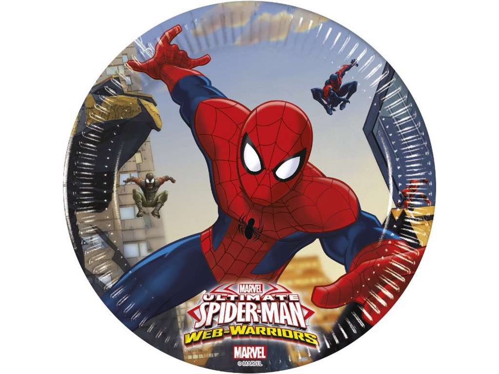 Spiderman Web Warriors Paptallerkner - 20 cm
