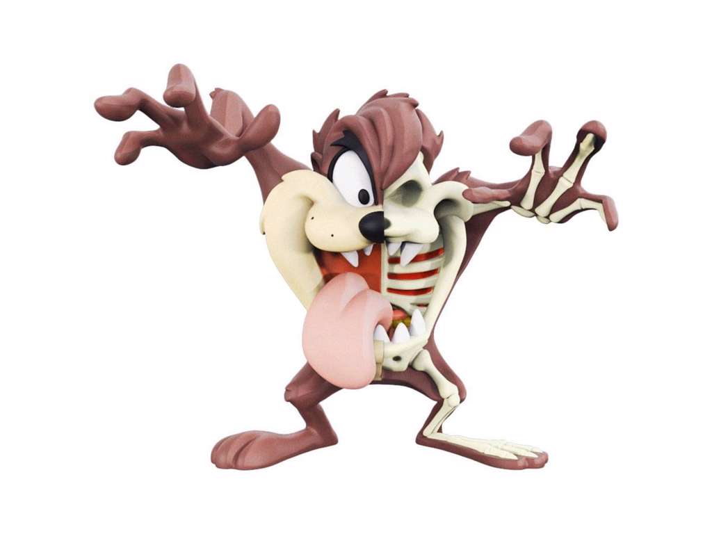 Looney Tunes XXRAY figur af Tasmanian Devil på 10 cm
