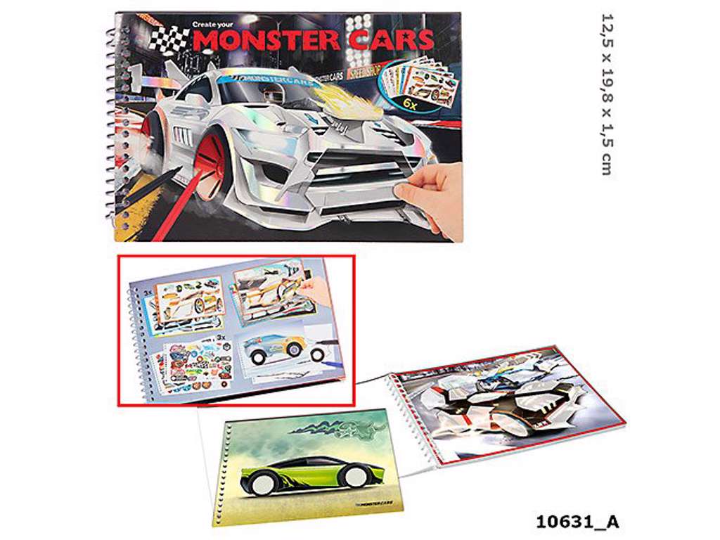 Monster Cars lomme malebog