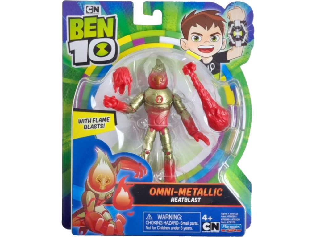Omni-Metallic Heatblast fra Ben 10 på 11 cm