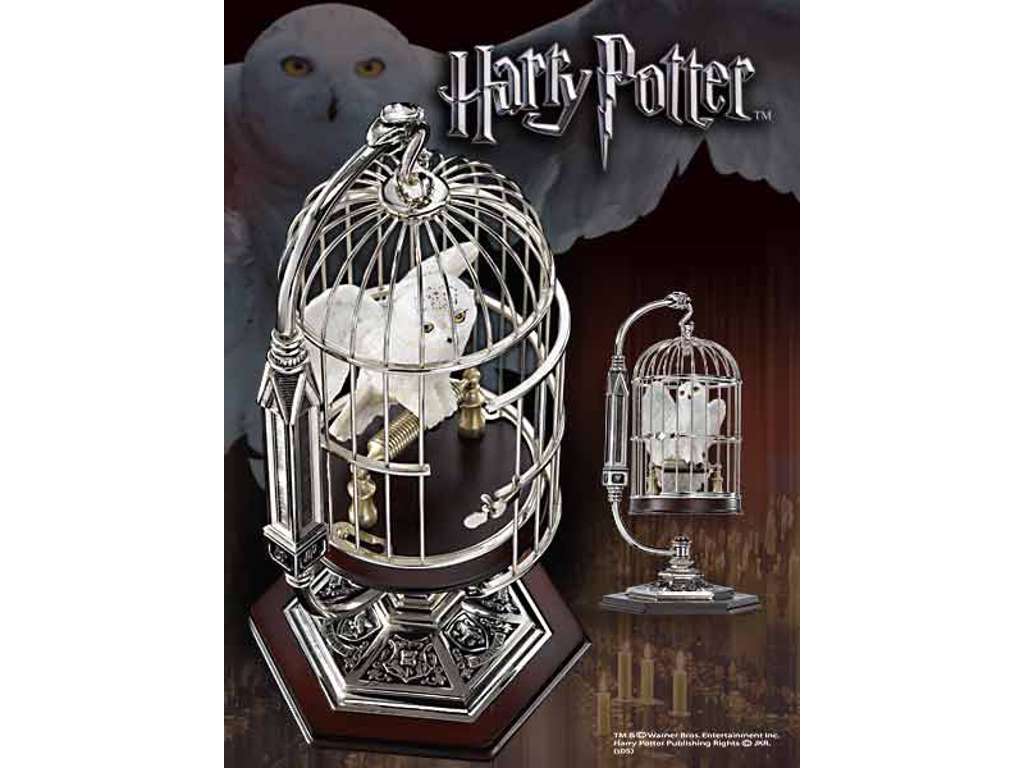 Hedwig i bur statue på 25 cm fra Harry Potter