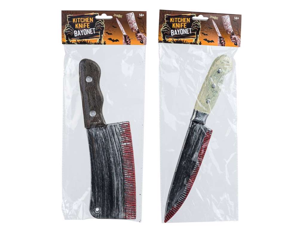 Zombie kniv eller kødøkse med blod