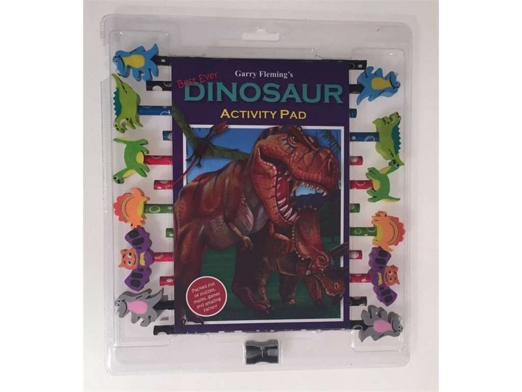 12 dinosaur blyanter og viskelædere